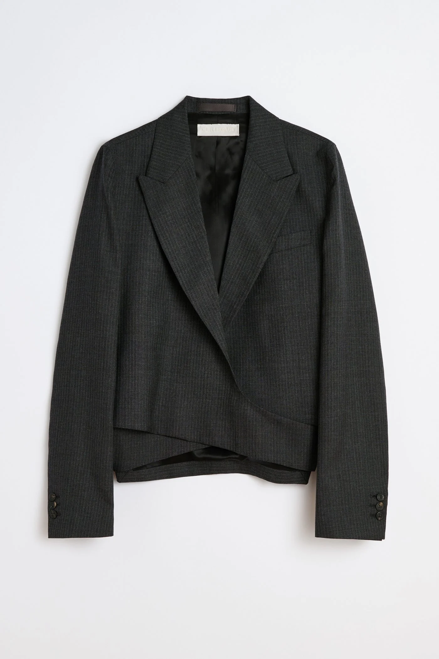 Our Legacy Wrap Blazer Smoke Grey Micro Herringbone - 1