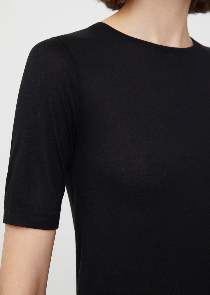 Thin cashmere modal tee black - 5