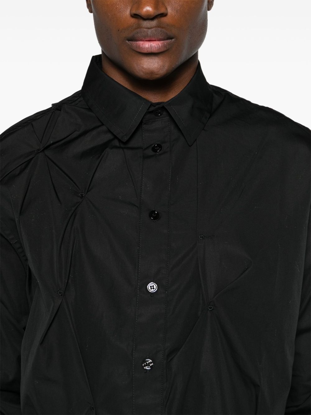 pinched-detail poplin shirt - 6