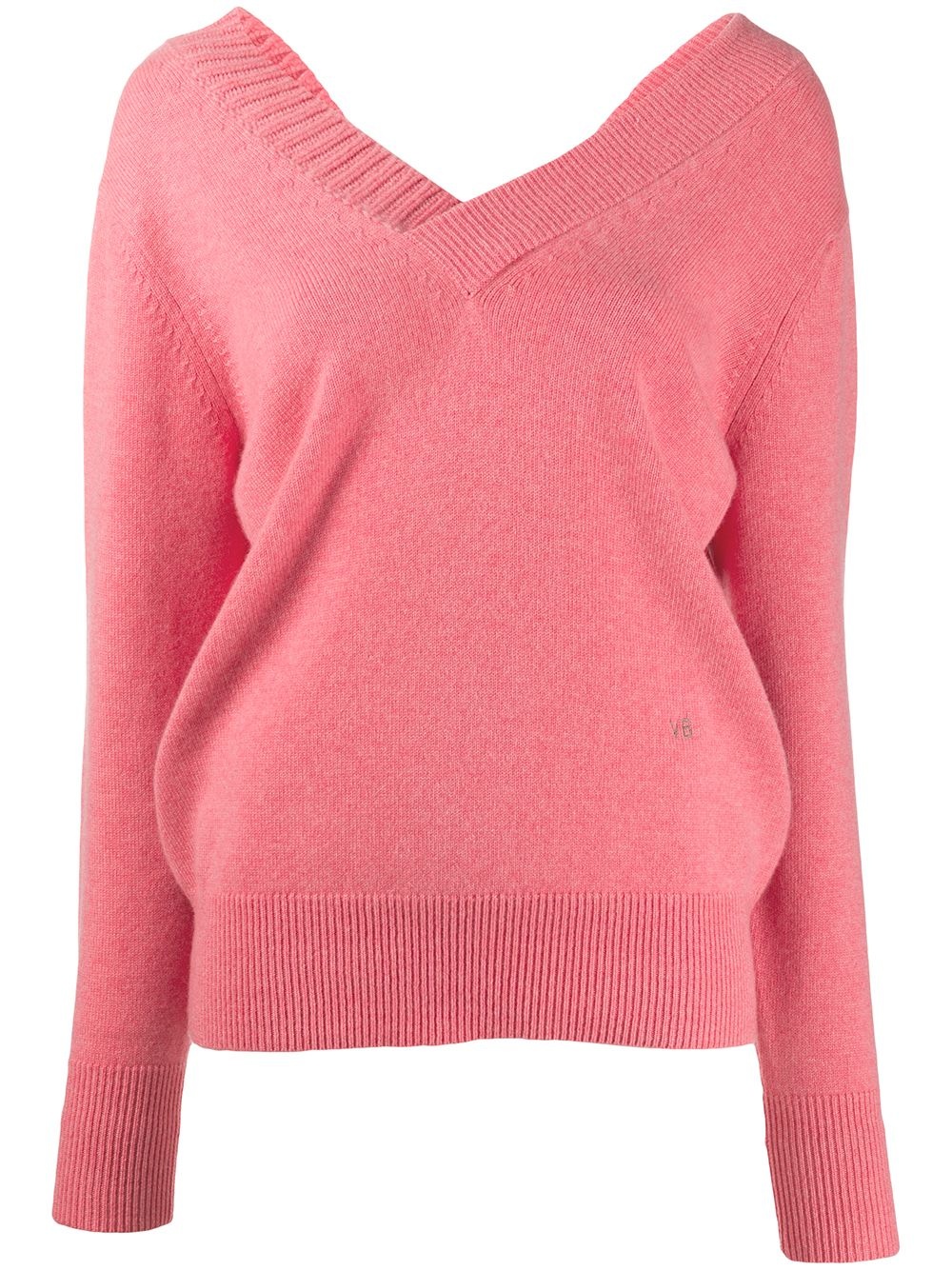 v-neck knitted jumper - 1