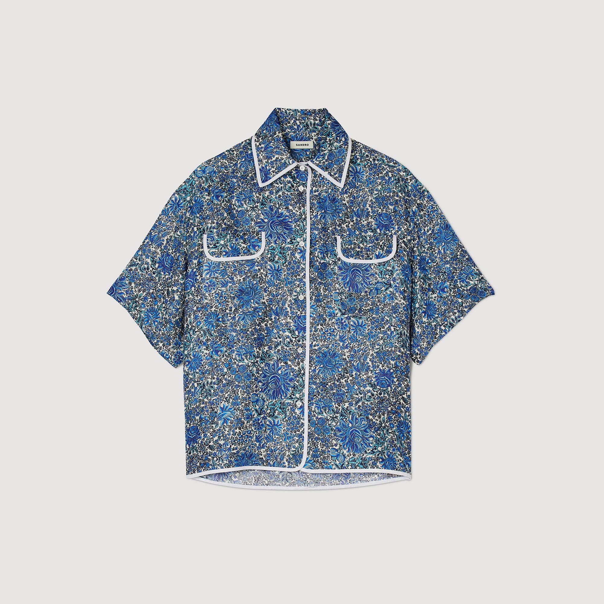 OVERSIZE FLORAL SILK SHIRT - 1