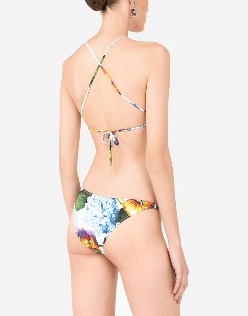 Dolce & Gabbana Hydrangea-print bikini with halterneck bikini top outlook