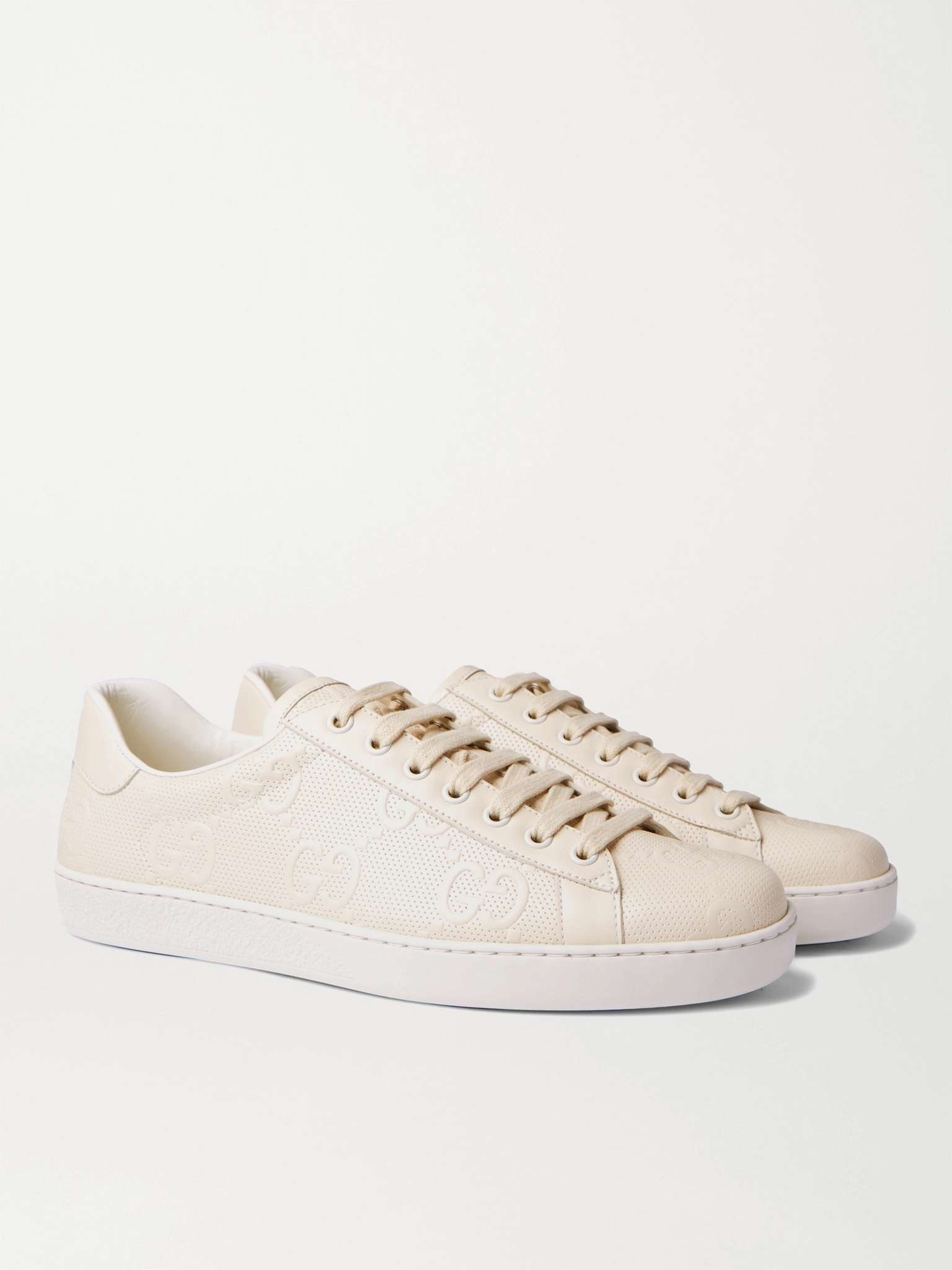 Ace Logo-Embossed Perforated Leather Sneakers - 6