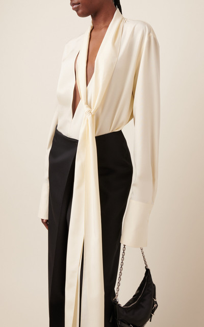 Givenchy Scarf-Neck Silk Top neutral outlook