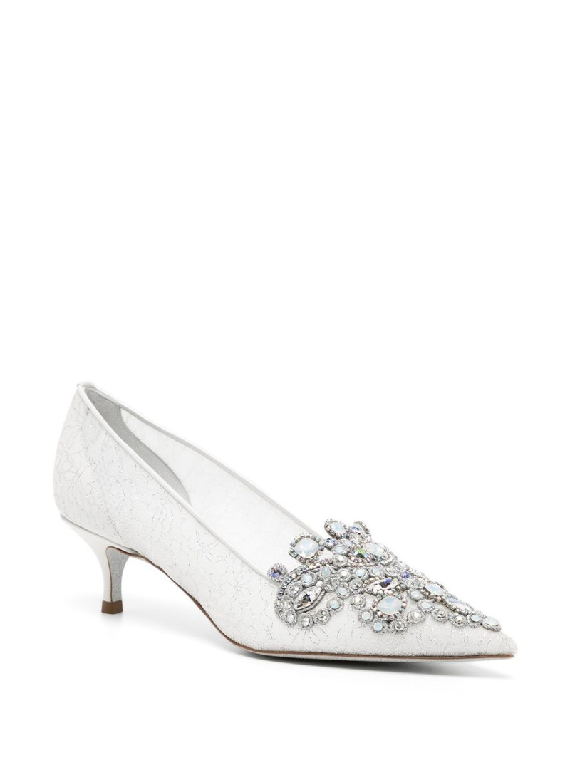 RENE CAOVILLA Veneziana crystal kitten-heel pumps outlook