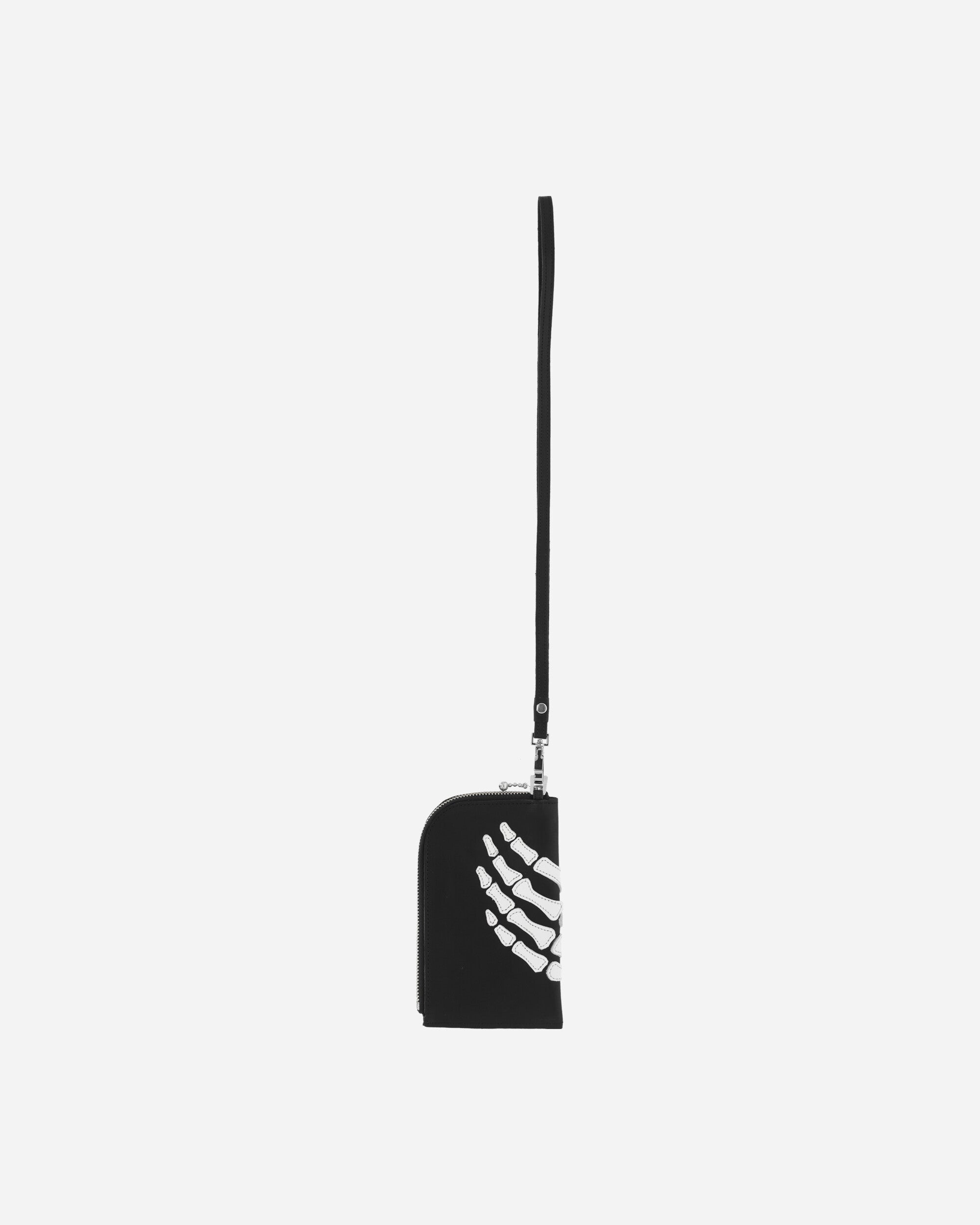 Thumb-Up Bone Hand Zip Neck Pouch Black - 4