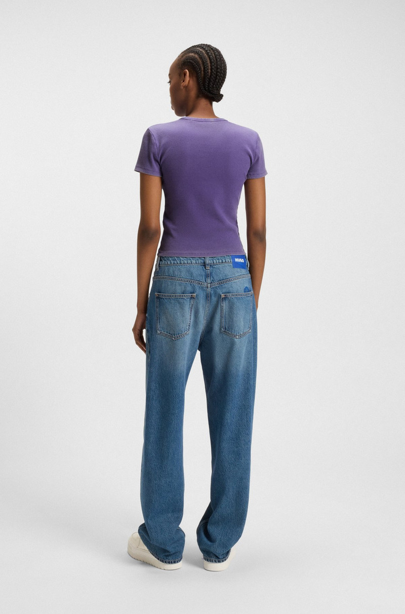 RHINESTONE-LOGO SLIM-FIT T-SHIRT IN STRETCH COTTON 4