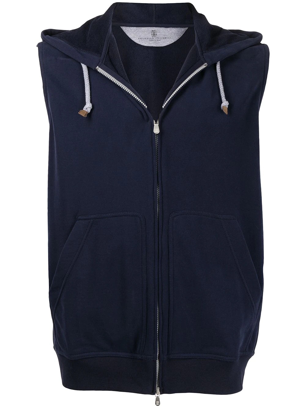 sleeveless zip-up hoodie - 1