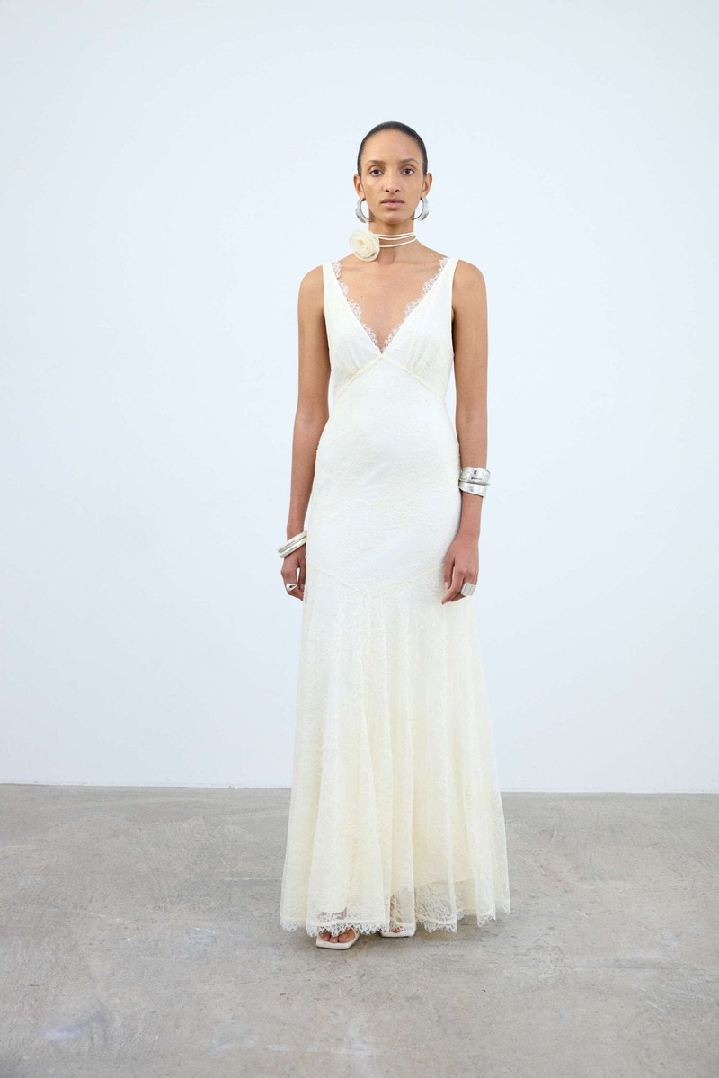 ADOLPHUS MAXI DRESS IN IVORY LACE 6