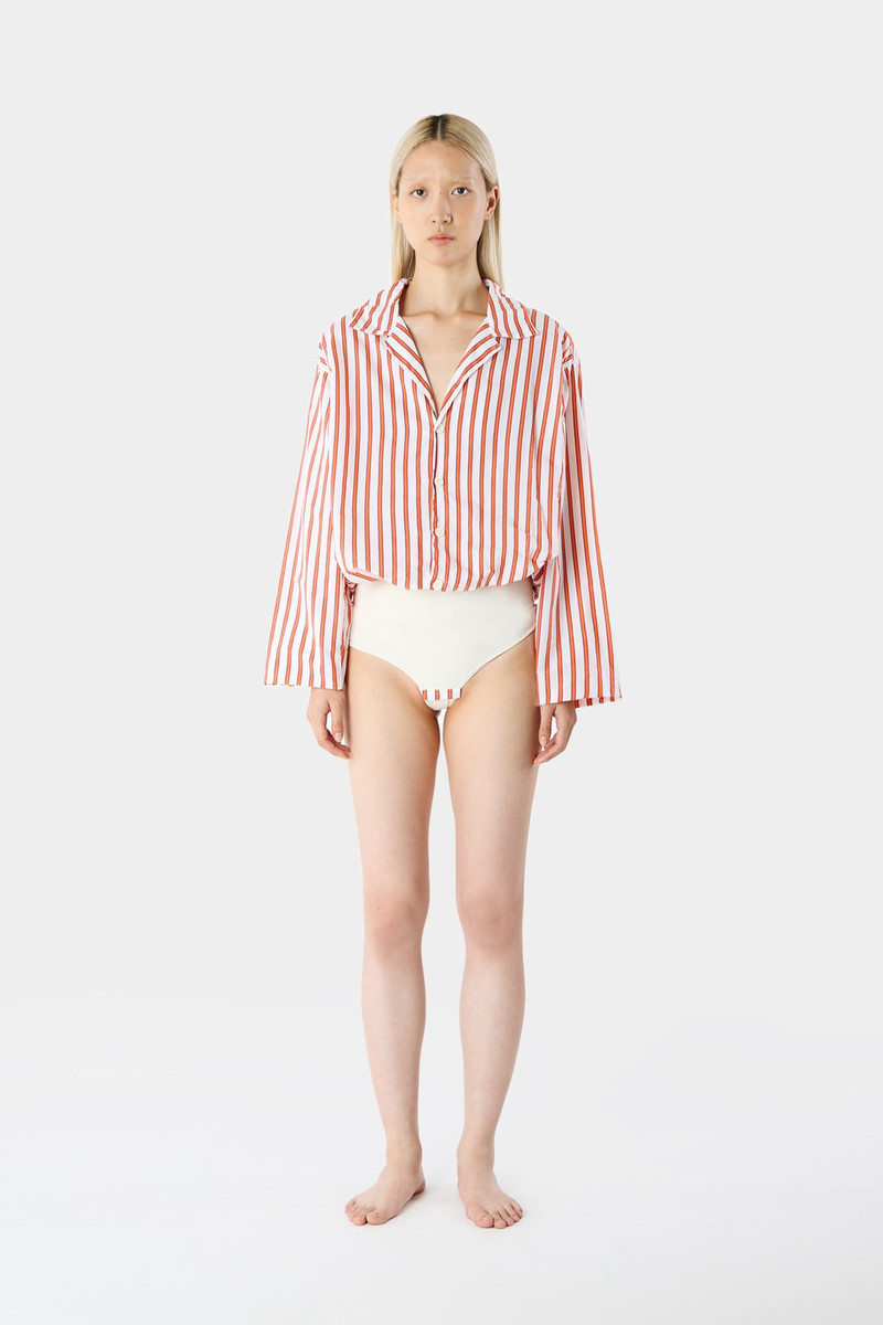 BODY SHIRT/  white & red stripes 1