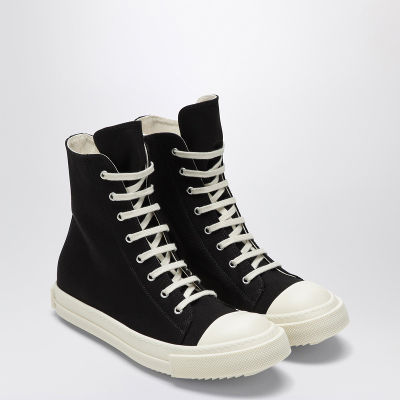 Rick Owens DRKSHDW Temple sneakers in black/milk white denim outlook