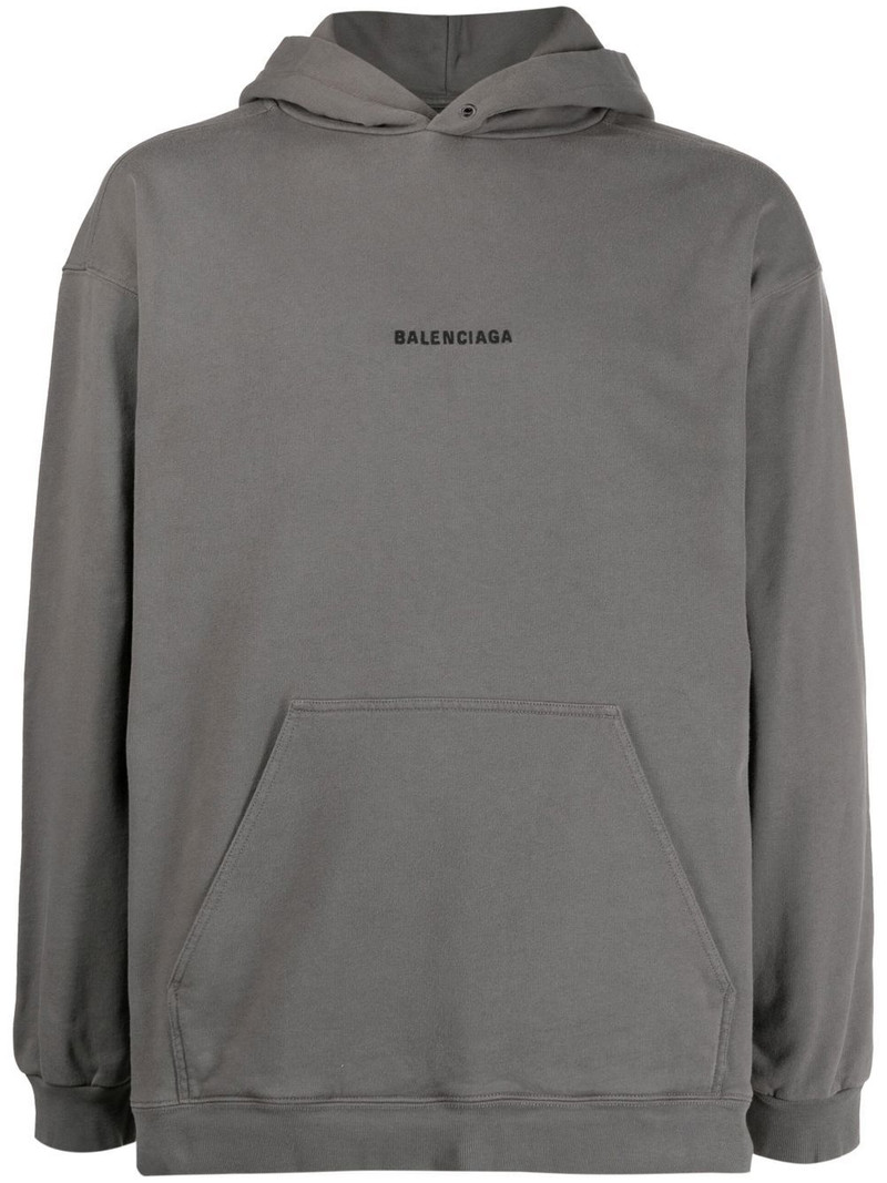 logo-print detail hoodie - 1