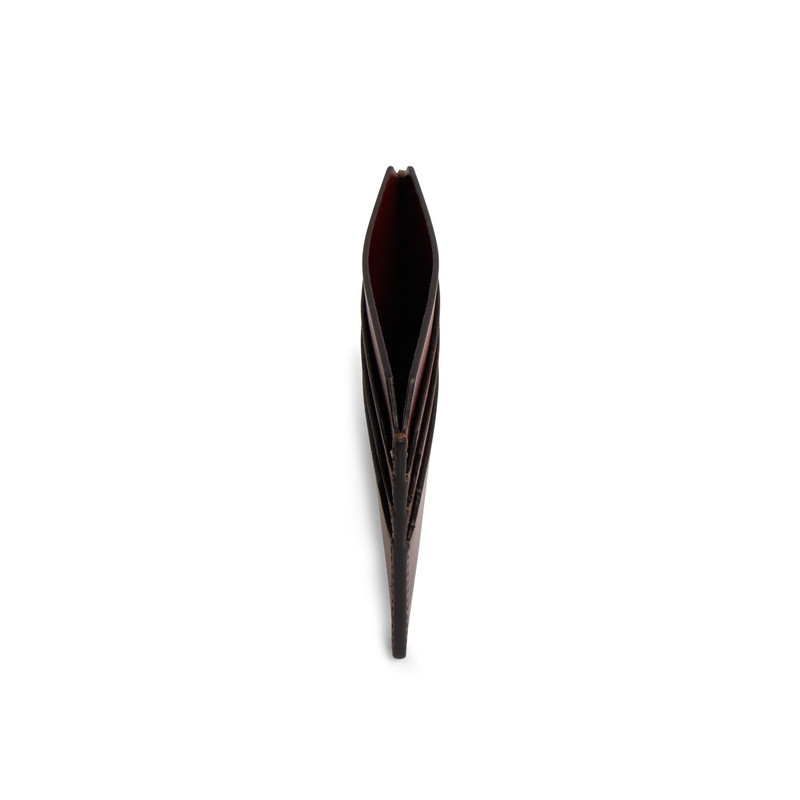 Santoni Brown leather credit card holder outlook