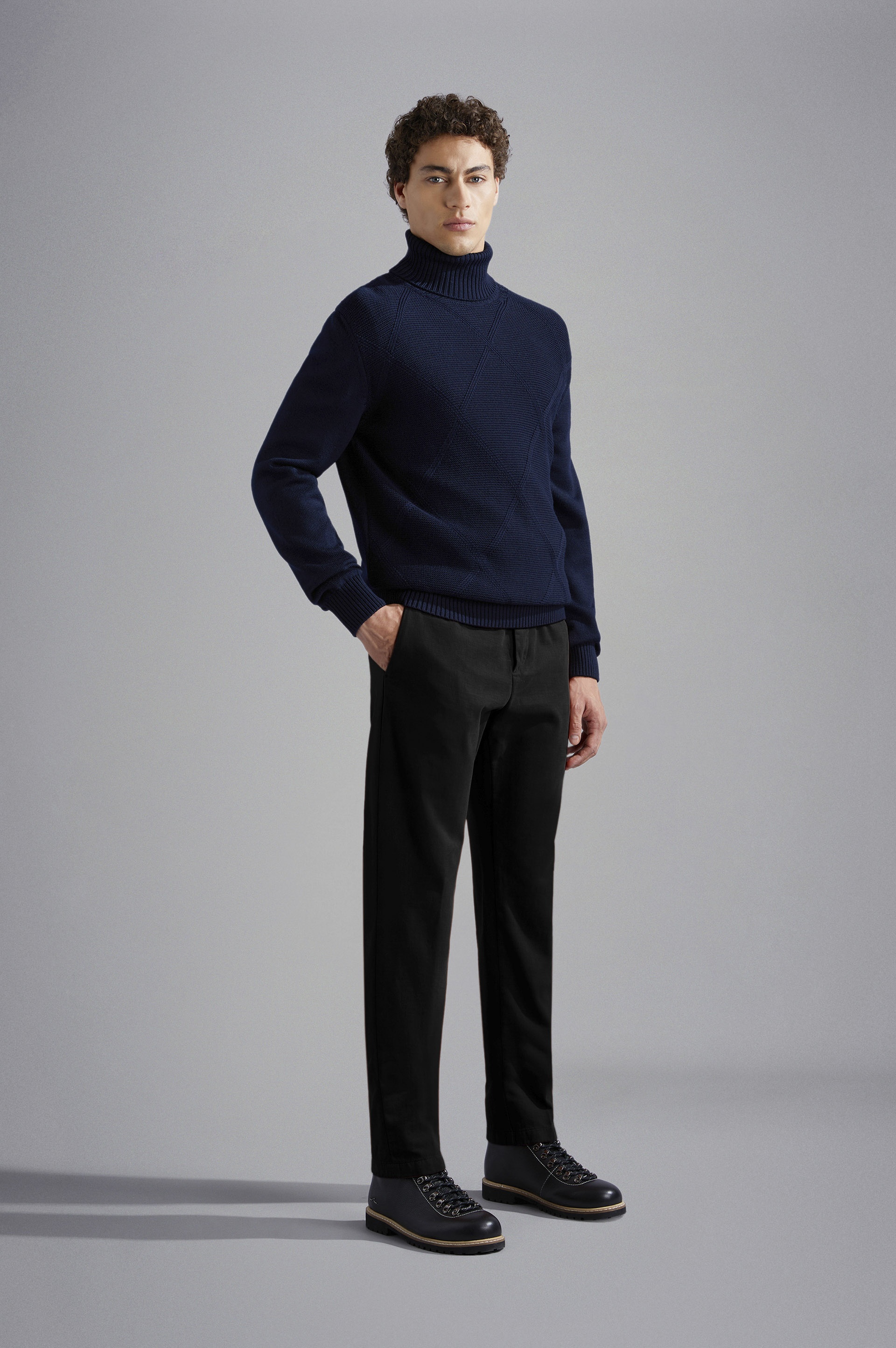 CASHMERE AND COTTON CHINO TROUSERS - 2