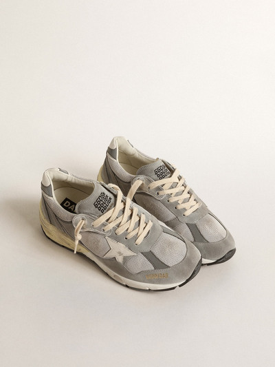 Golden Goose Dad-Star in suede and silver mesh with white leather star and heel tab outlook