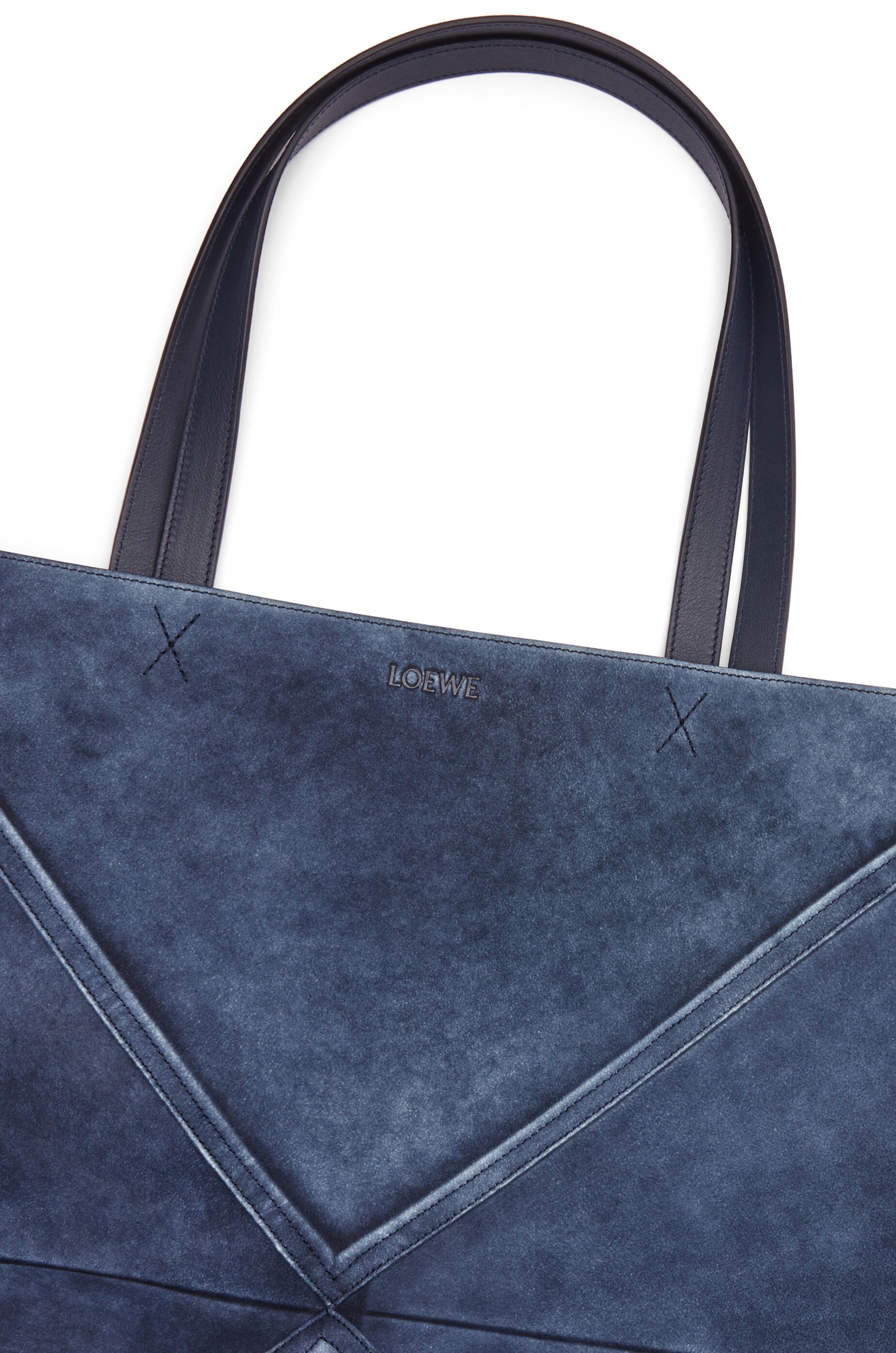 Large Puzzle Fold Tote in suede calfskin - 9