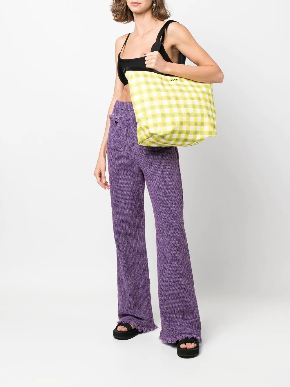 gingham-check tote bag - 2