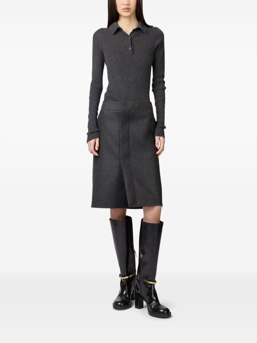 double-pocket wool skirt - 2