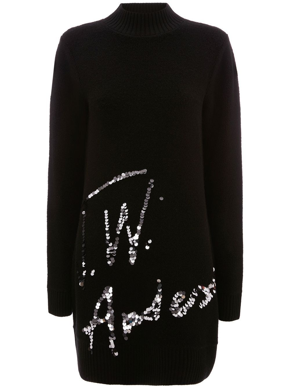 sequins-logo knitted minidress - 1