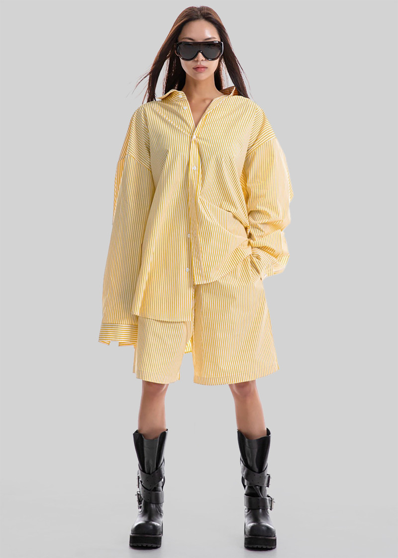 Rimini Bermuda Shorts - Yellow/White Stripe 10