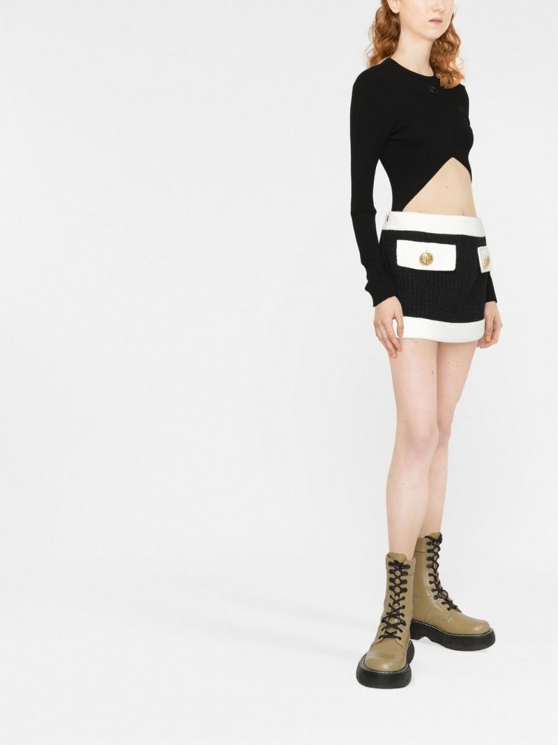 two-tone tweed miniskirt - 2