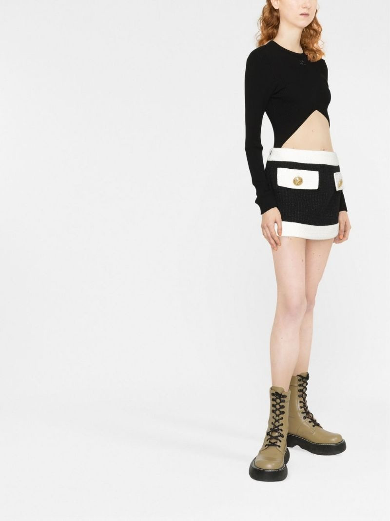 DSQUARED2 two-tone tweed miniskirt outlook