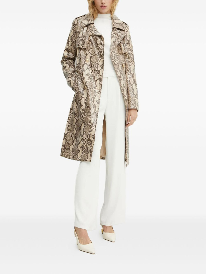 GUESS USA snakeskin-print belted trench coat outlook