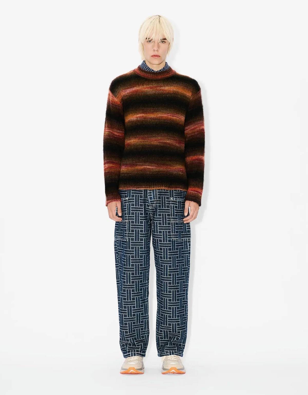 Kenzo Black Embroidered Stripes Sweater - 5