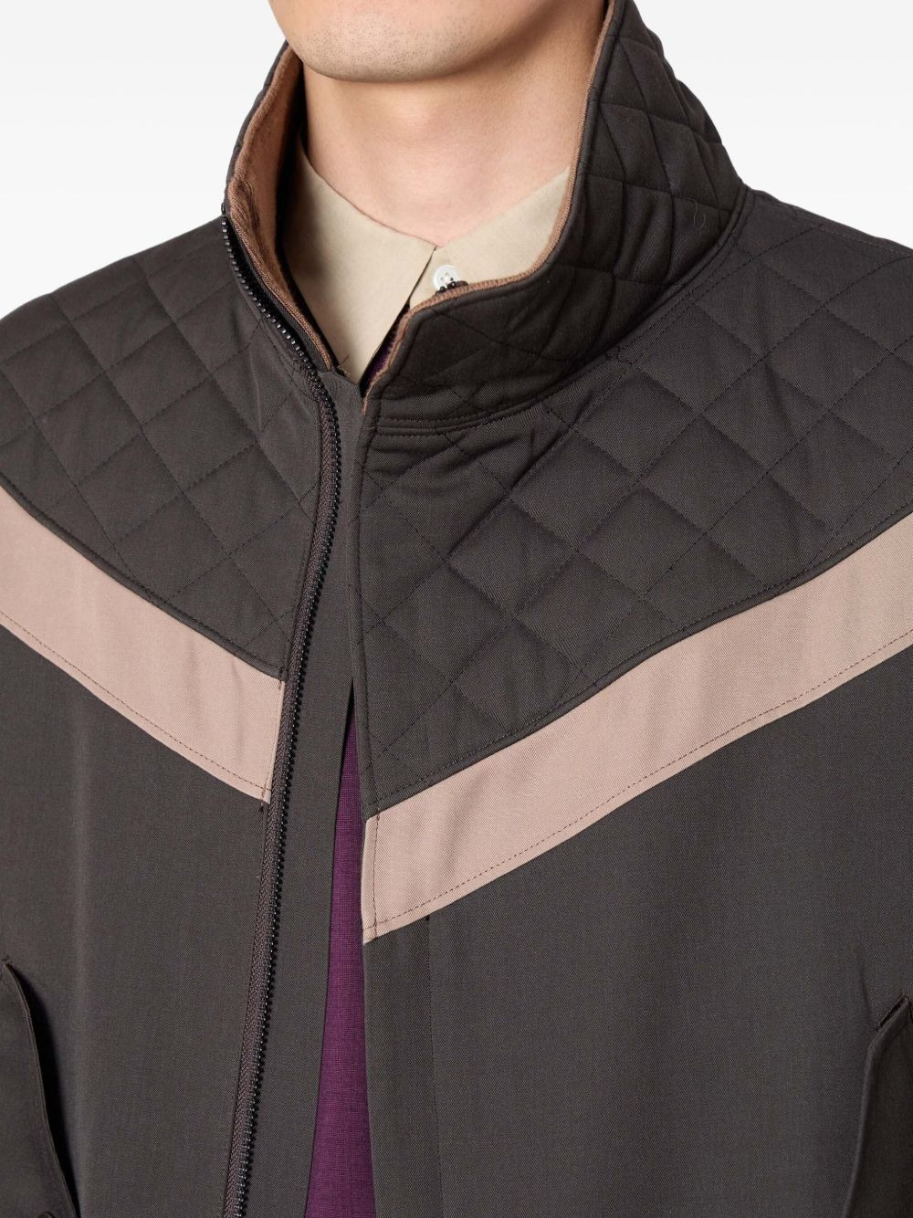quilted panelled jacket - 3