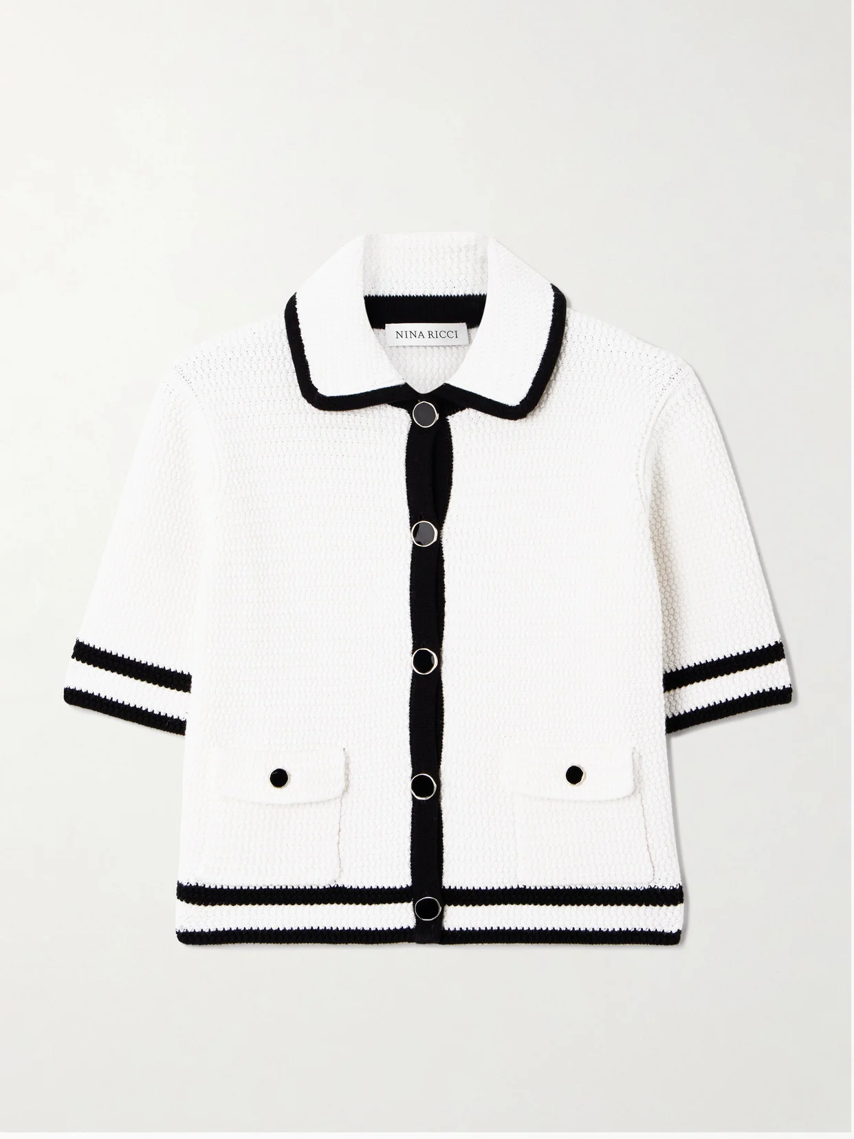 Waffle-knit Cotton-blend Cardigan - 1