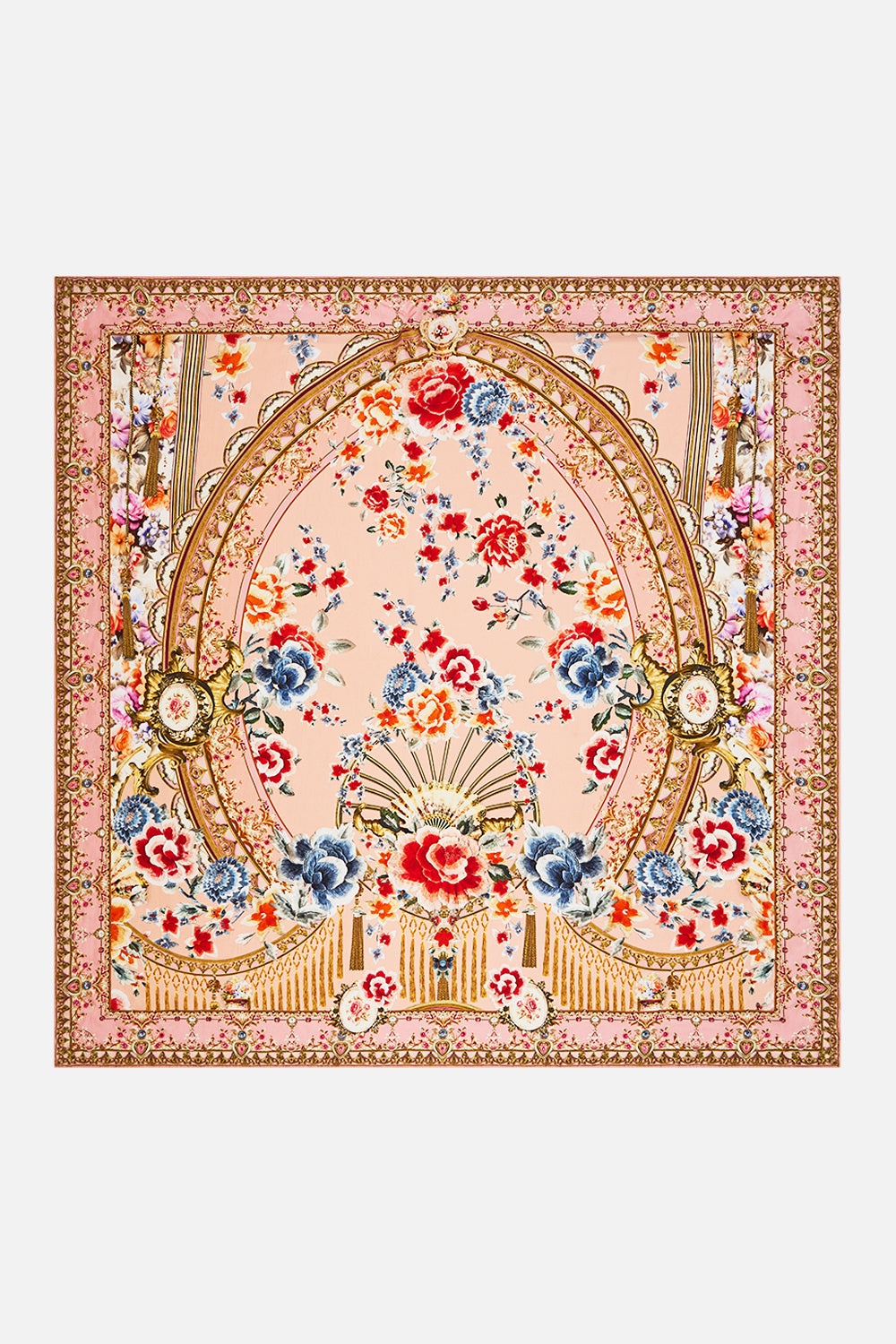 LARGE CRYSTALLED SILK SQUARE SCARF - 2
