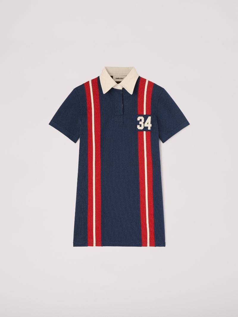 STRIPED RUGBY SHIRT DRESS - 1