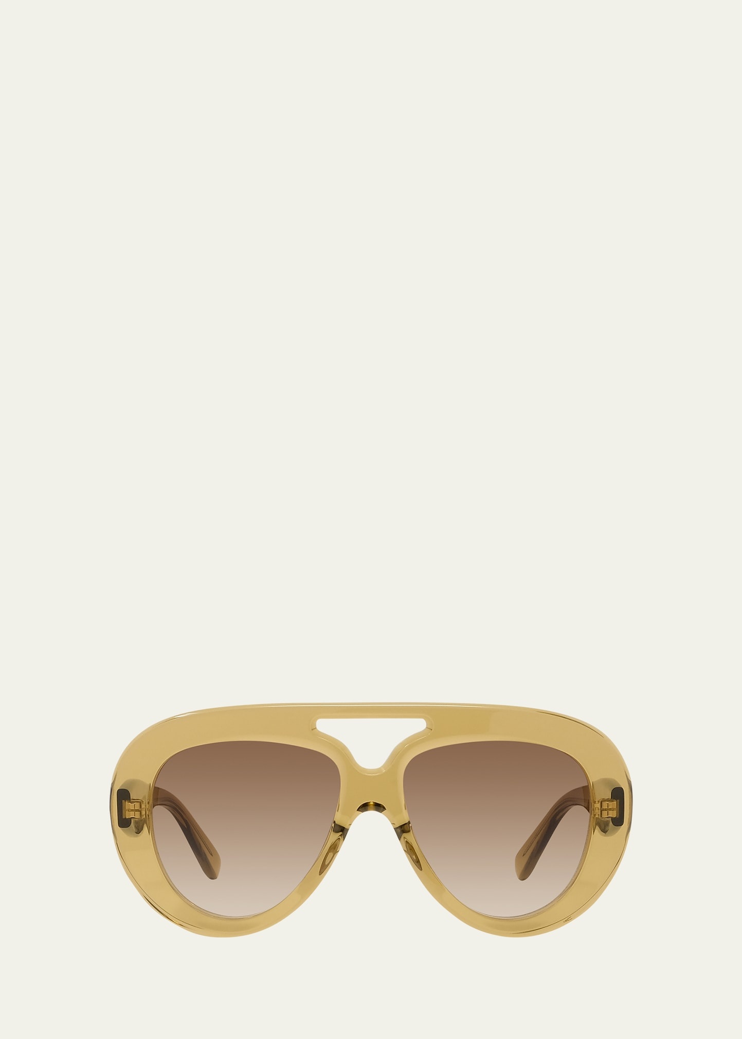 Curvy Logo-Print Acetate Aviator Sunglasses - 1