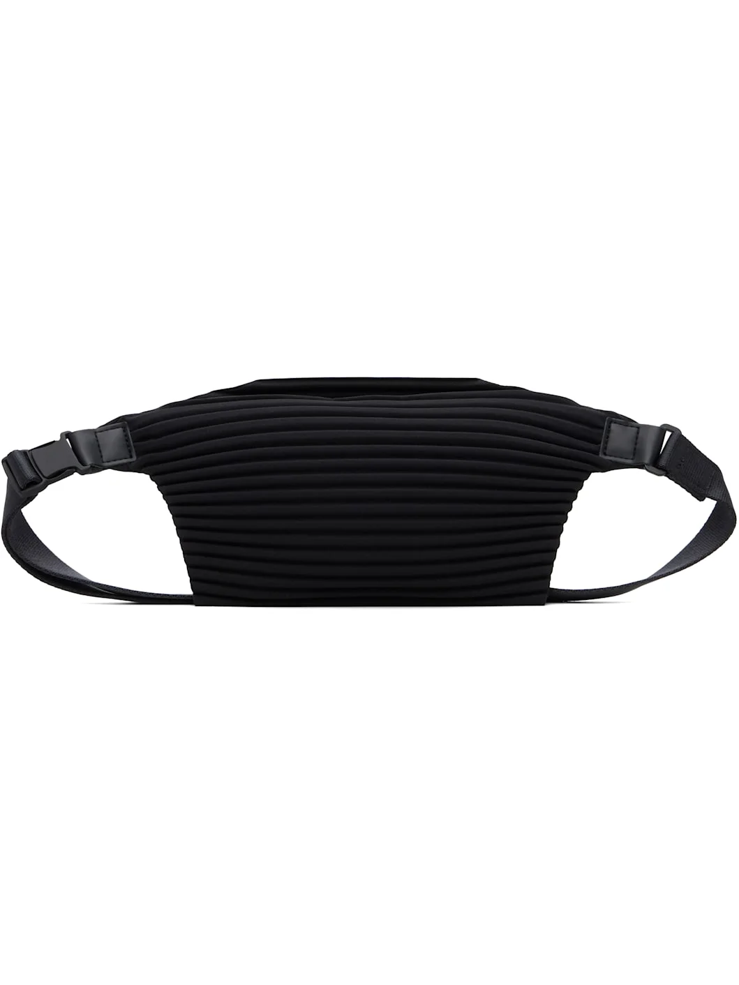 Black Pleats Slim Belt Bag - 1