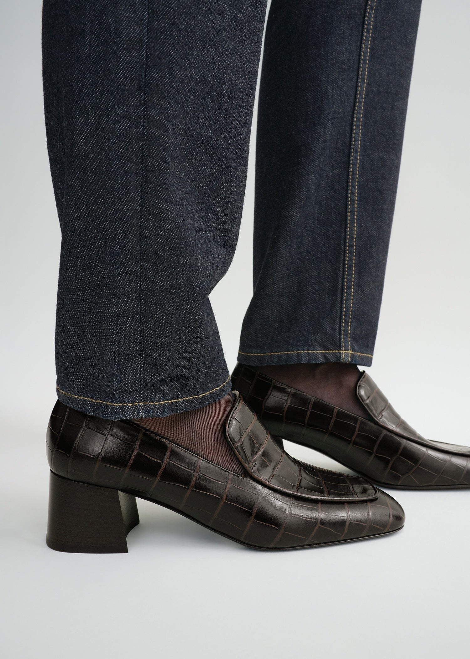 Block-heel pumps dark brown - 3