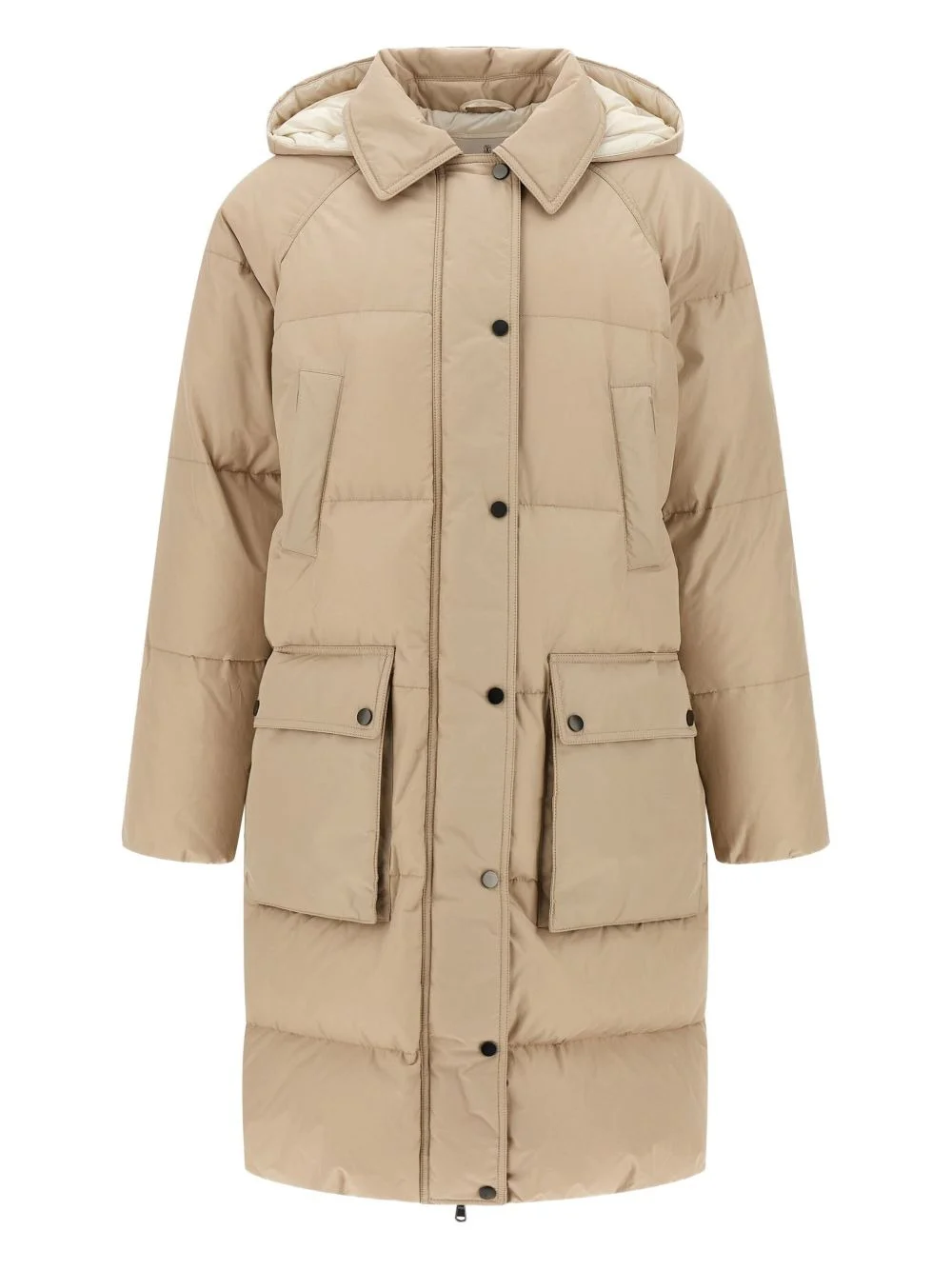 quilted hooded down coat - 1