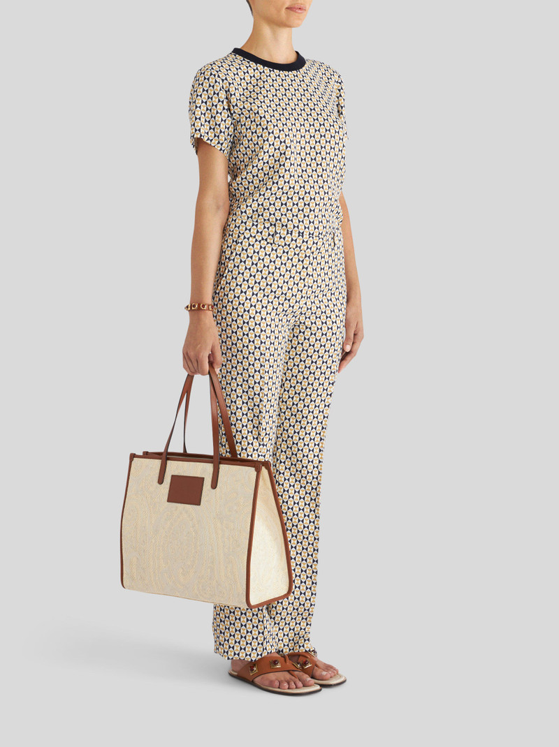 Etro MEDIUM RAFFIA SHOPPING BAG WITH EMBROIDERY outlook