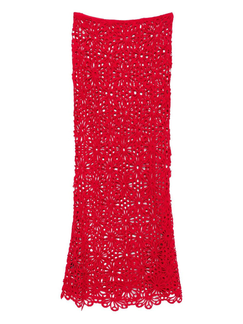 NORMA KAMALI floral-lace skirt outlook