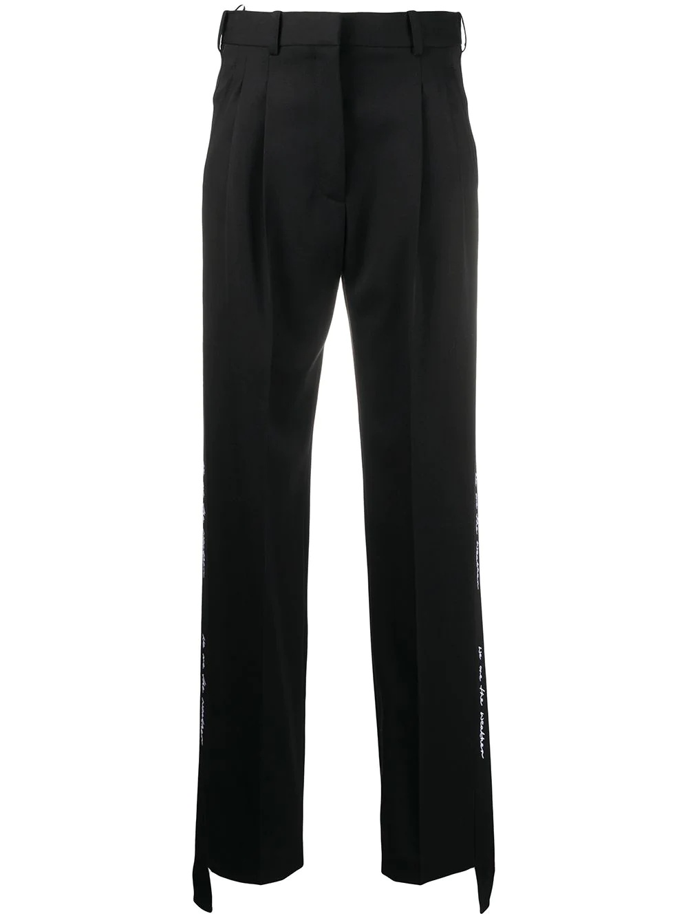 tape detail straight trousers - 1