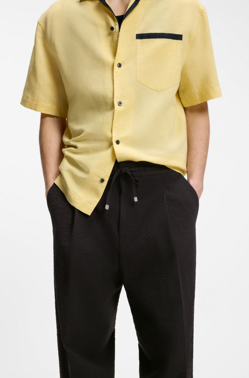 MODERN-FIT TROUSERS IN STRETCH-COTTON SEERSUCKER 5
