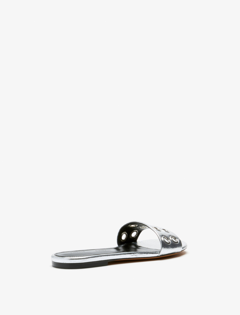 Proenza Schouler Grommet Slides in Crinkled Metallic outlook