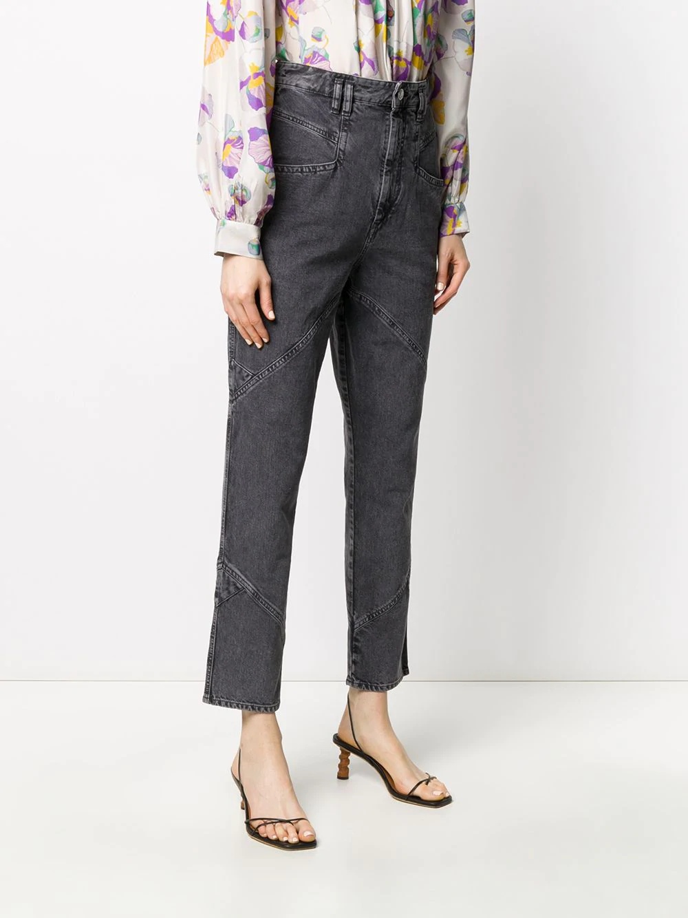 high waisted tapered jeans - 3