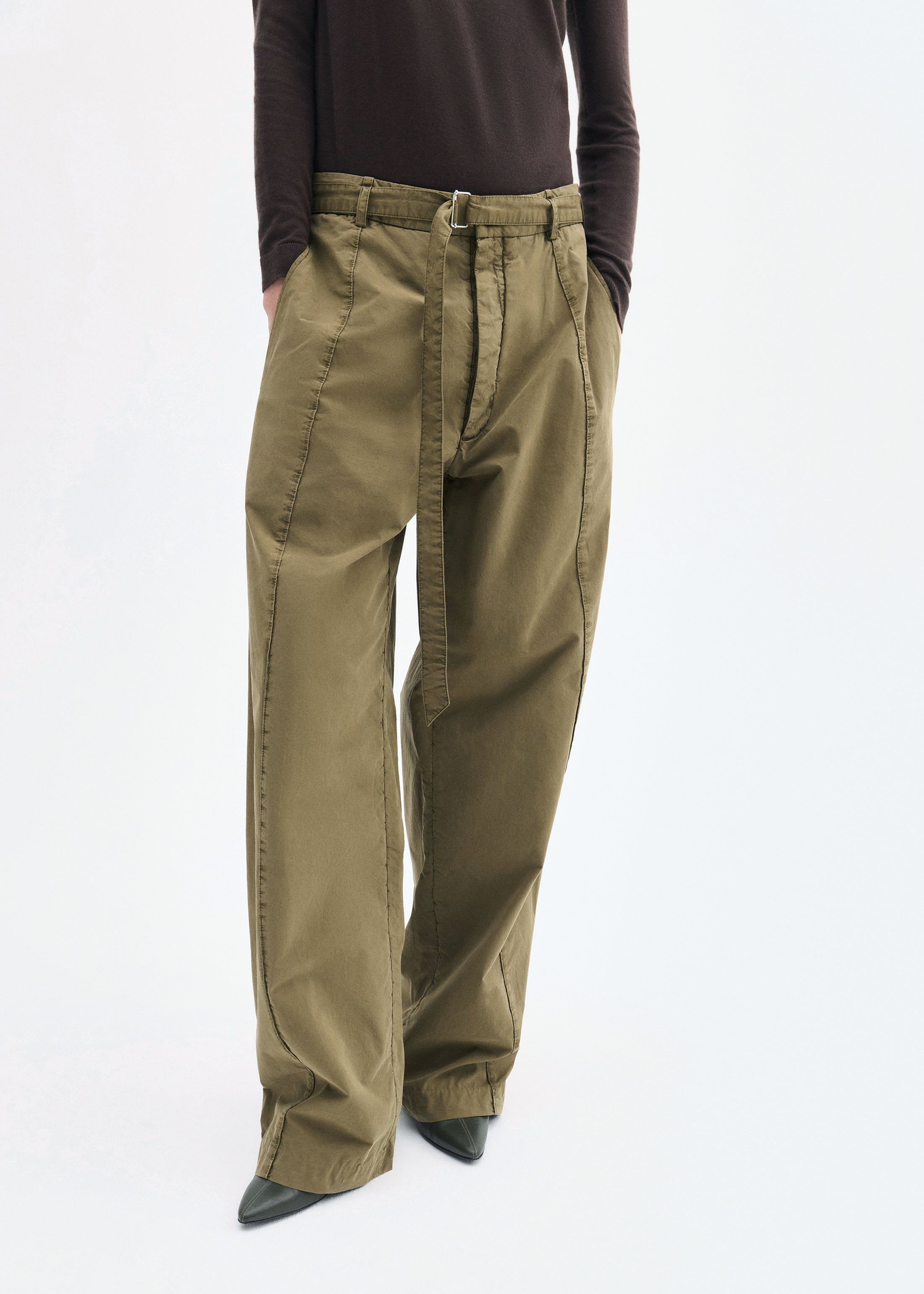 Drop Waist Pant in Cotton Twill - 3