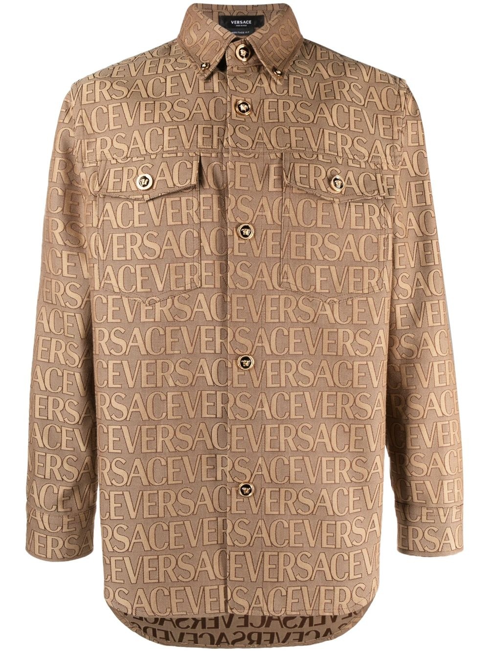 Versace Allover-jacquard shirt - 1