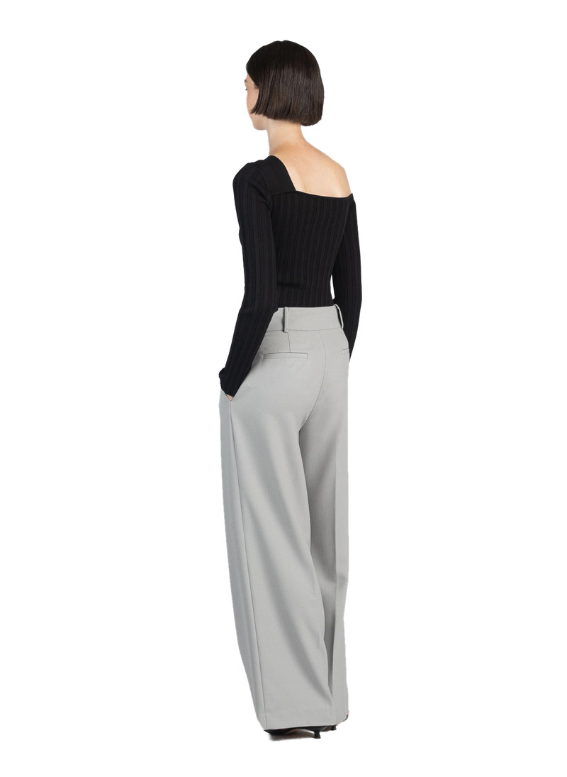 Wide Leg Tailored Trousers Grey 3