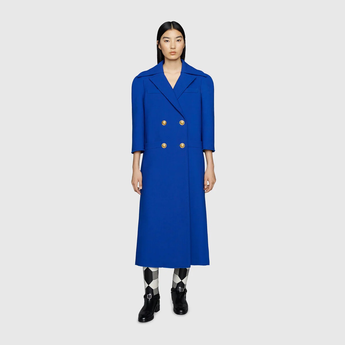 Double-breasted coat with pleats - 3