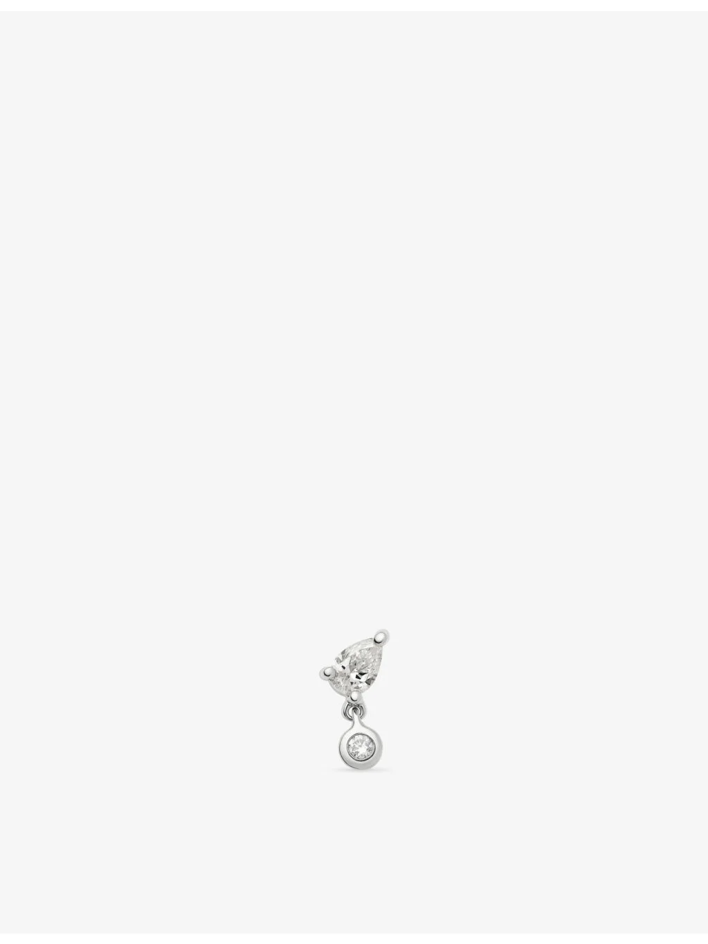 Pear 9ct White Gold And Lab Grown Diamond Single Stud Earring - 1