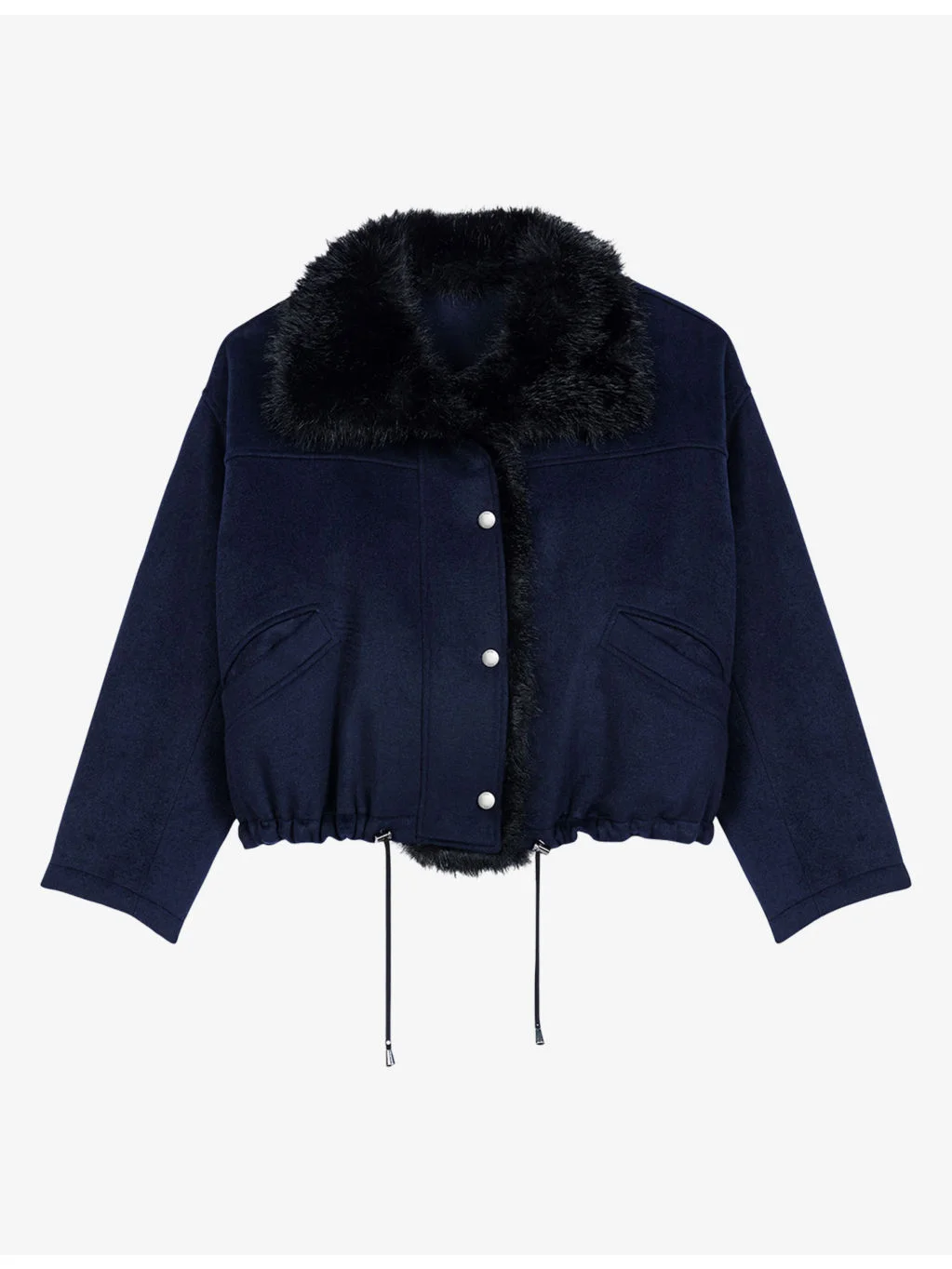 Double-Faced Contrast-Collar Wool-Blend Coat - 1