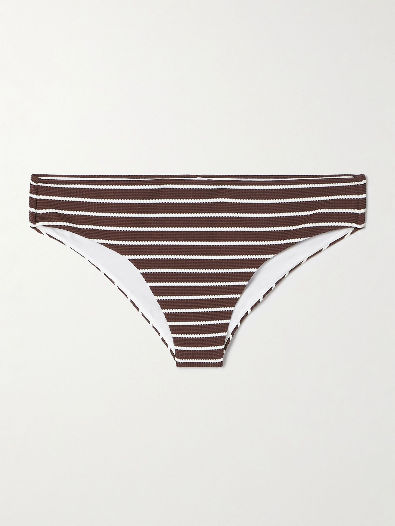 Striped jacquard bikini briefs Brown - 1