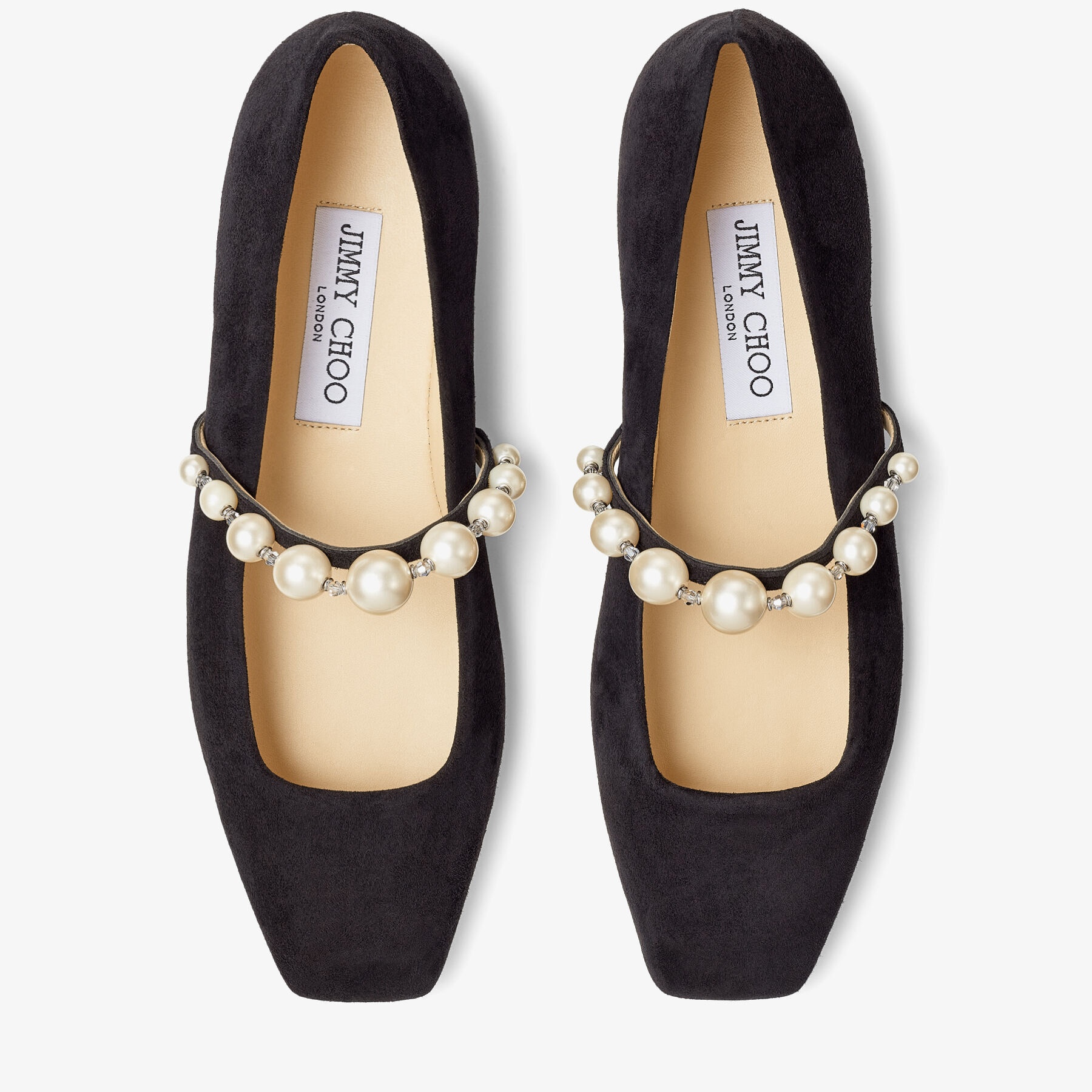Ade Flat
Black Suede Flats with Pearl Embellishment - 5